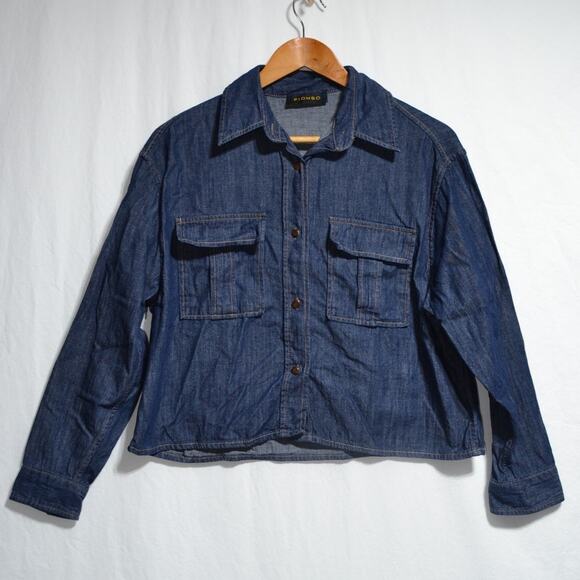 Piombo Woman's Utility Denim Jacket Check Exact Measurements for Correct size - Picture 4 of 14